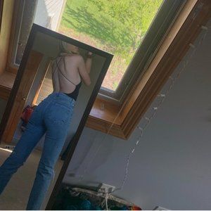 Black Backless Bodysuit